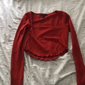 3/4 length sleeve top, square neck